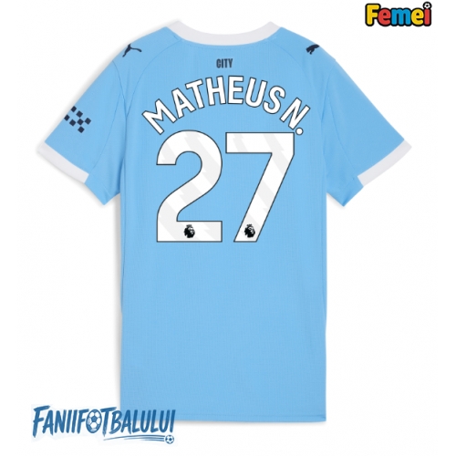 Manchester City Matheus Nunes #27 Tricou Fotbal Replică 2025-26 Femei Acasa Manchester City Matheus Nunes #27 Tricou Fotbal Replică 2025-26 Femei Acasa